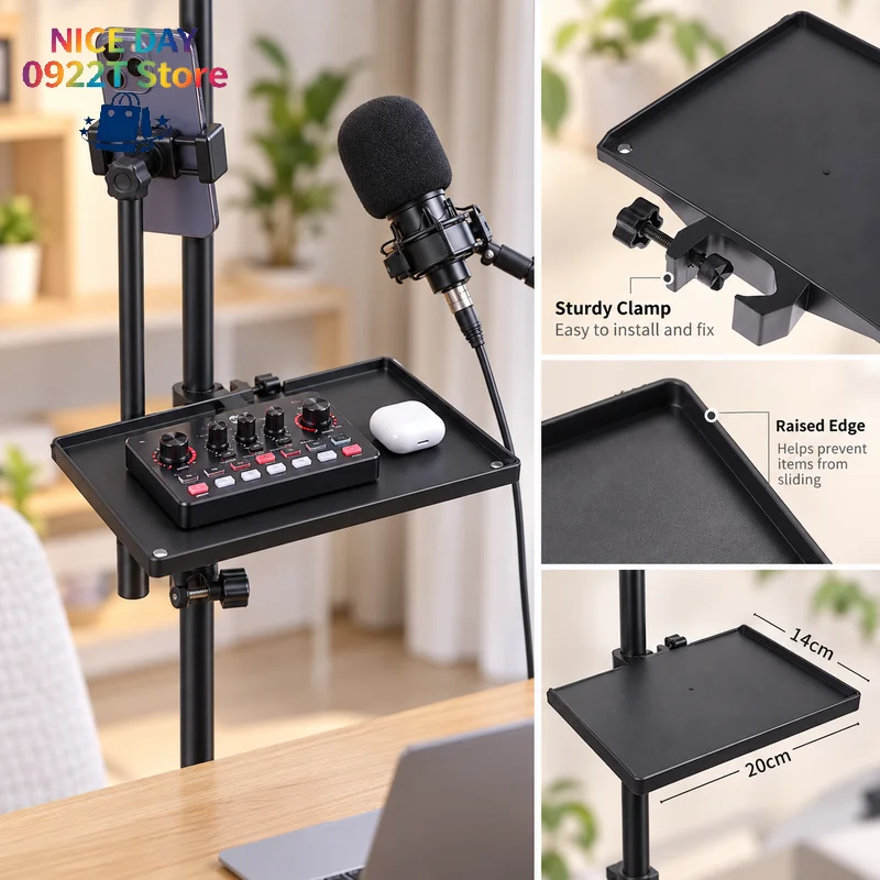Universal Sound Card Tray Clip For Microphone Stand, Tripod Bracket Holder, Live Broadcast Microphone Rack Accessories@#X