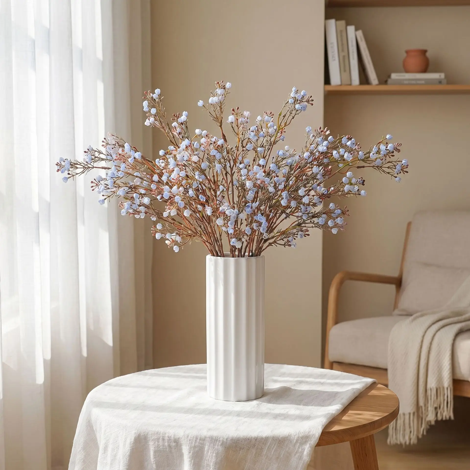 10Pcs Artificial Latex Gypsophila Flowers Wedding Road Guide Decor Fake Flowers Baby Breath Bridal Bouquet Home Room Decorations