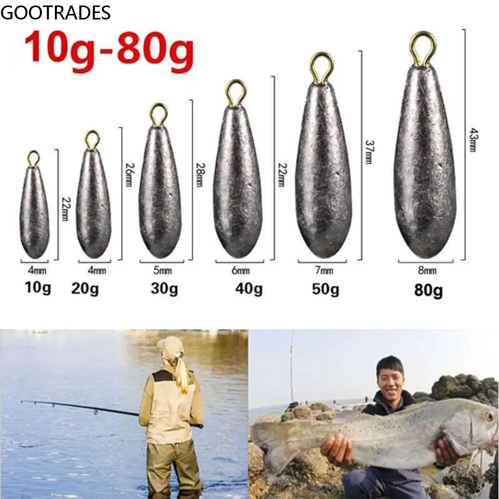 

2PCS Oval Fishing Lead Sinkers Solid Lead Sinker Fishing Sinkers Fishing Accessories