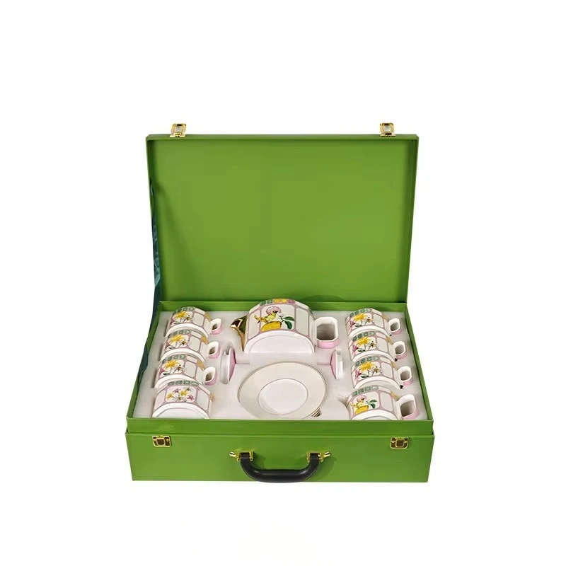 Light‑Luxury High‑End Tea Coffee Gift Set Teapot Milk Pot Sugar Pot Cup Set for Banquet Holiday Present
