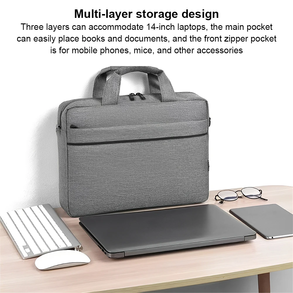 Laptop Carrying Case Shockproof Laptop Crossbody Bag Waterproof Tablet Sleeve Case 3 Compartments Laptop Protective Bag