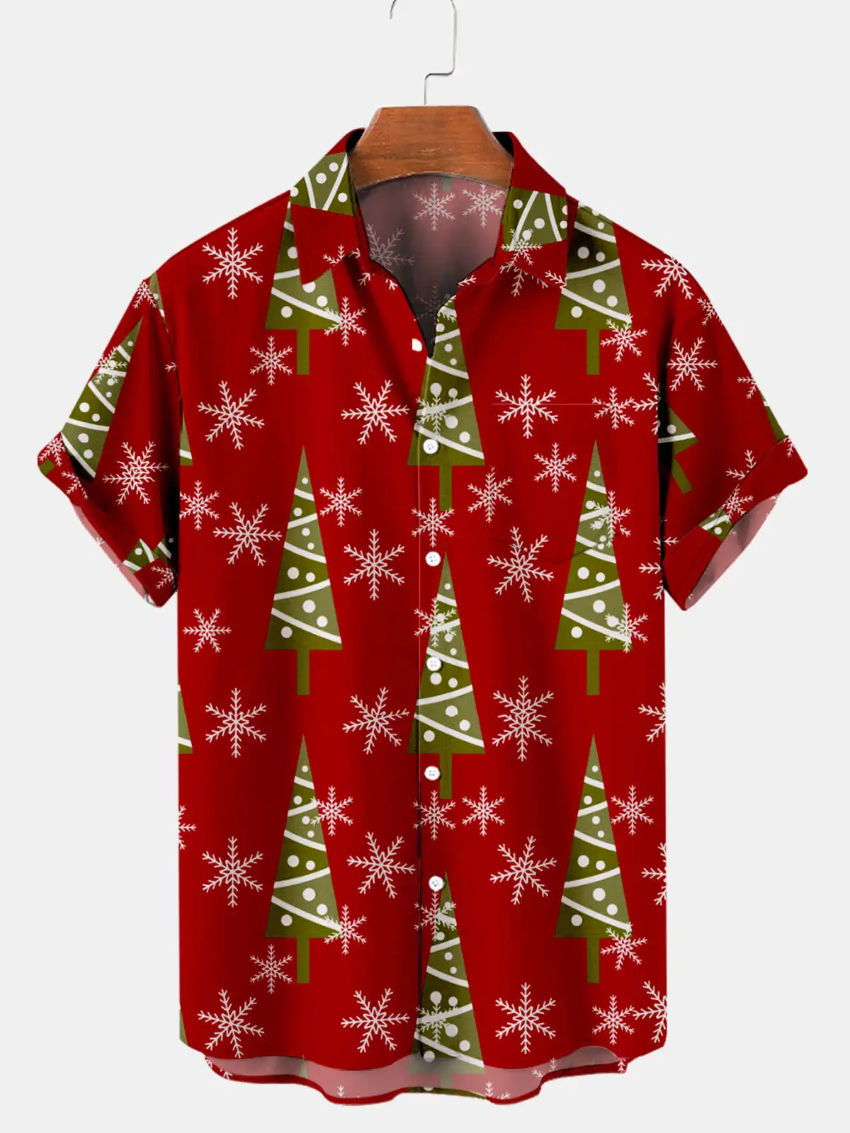 2023 neue grün gestreifte Weihnachts druck Shirt Herren Hawaii Top lose, atmungsaktive Freizeit hemd Urlaub Shirt für Männer und Frauen