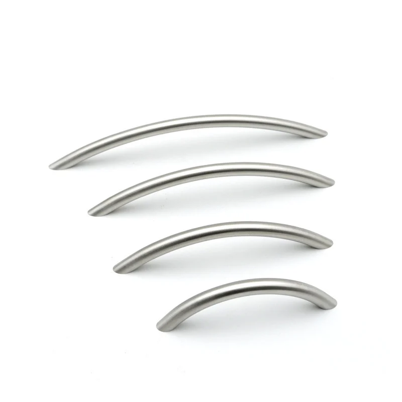 Roestvrij staal 304 meubelkast handvat lade knoppen gebogen kastdeur handvat voor keuken badkamer hardware accessoires