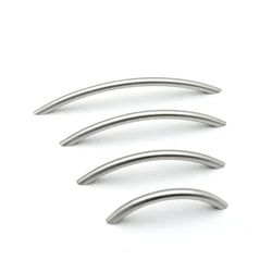 Roestvrij staal 304 meubelkast handvat lade knoppen gebogen kastdeur handvat voor keuken badkamer hardware accessoires