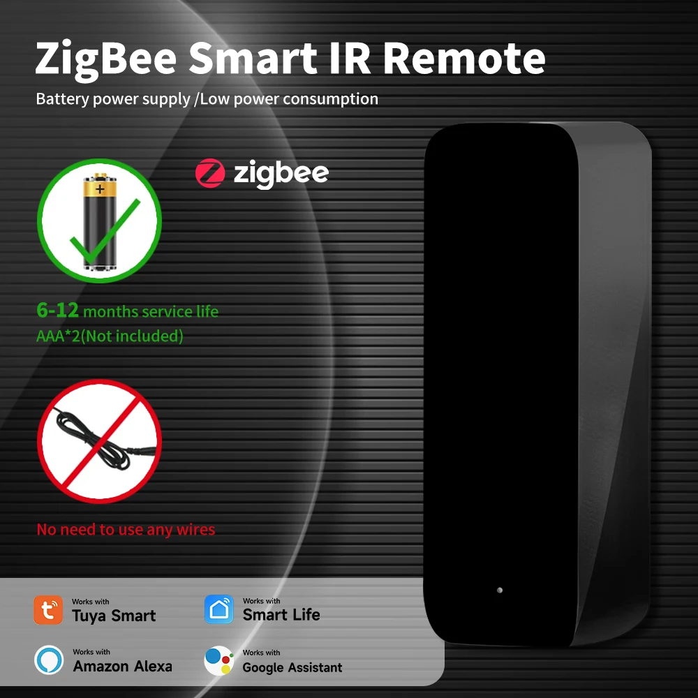 

Zigbee Smart IR Blaster – Universal Remote for AC, TV, Fan & More | 10-12M Range, 0.5s Response, 6-12 Months Battery | Works wit