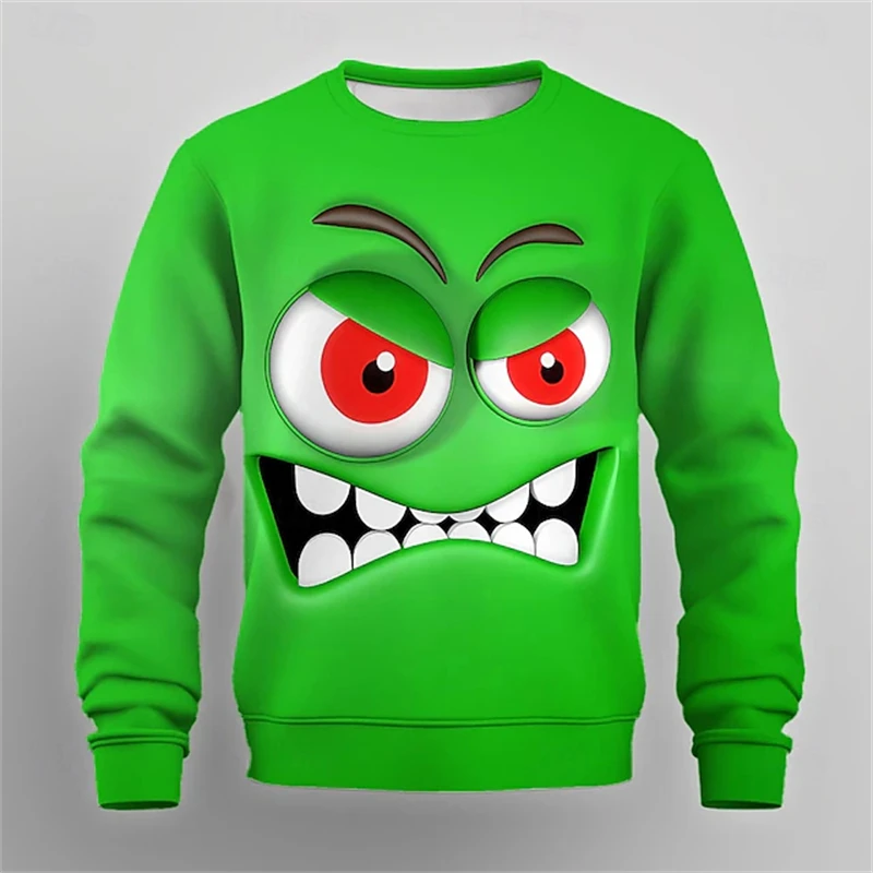 

Funny 3D Expression Print Men's Sweatshirts Hip Hop Trend y2k Clothes Casual O-neck Men and Women Pullover Autumn Winter Hoodies
