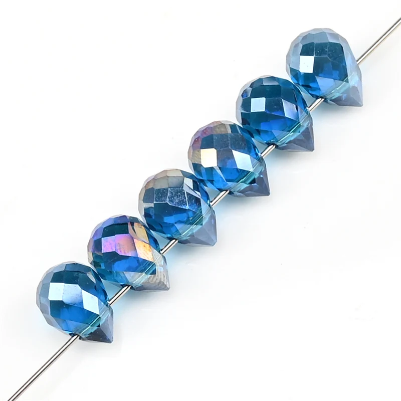 10*8mm tschechische Kristall Wasser tropfen Perlen glänzende facettierte Glas Erdbeer Perlen für Schmuck machen Handarbeiten DIY handgemachte Accessoires