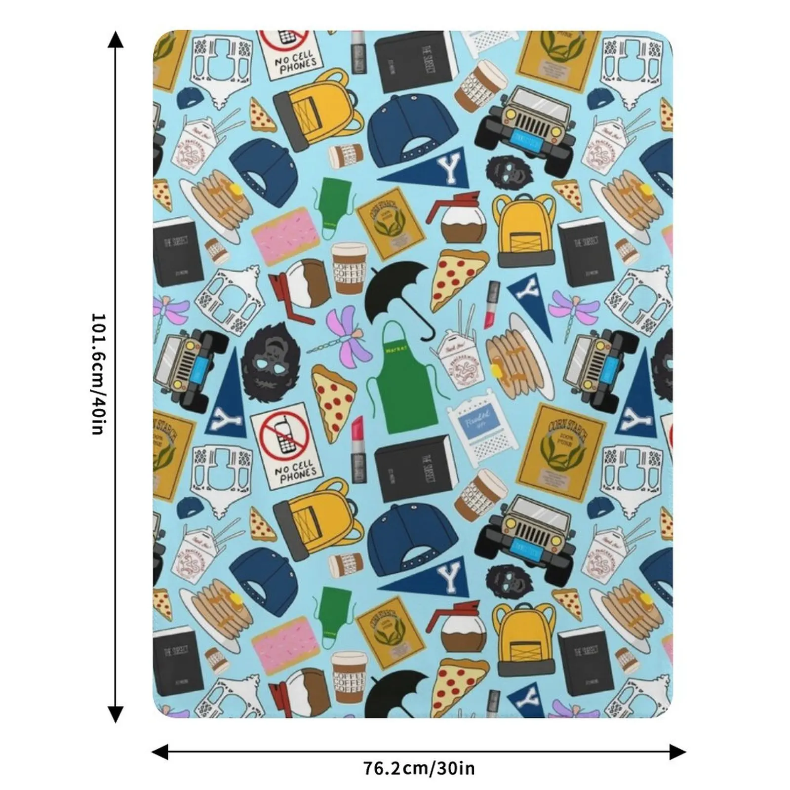 Ultimate Fan Pattern Icons All Over Print Blue Pack Throw Blanket Thin Kid'S Soft Beds Hair Thins Warm Blankets