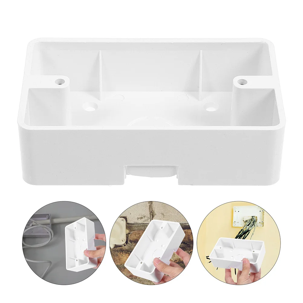 

6pcs Wall Mounted Junction Surface Mount Electrical Outlet Box Plastic Back Box For Home Use Durable Abs Safety Installation