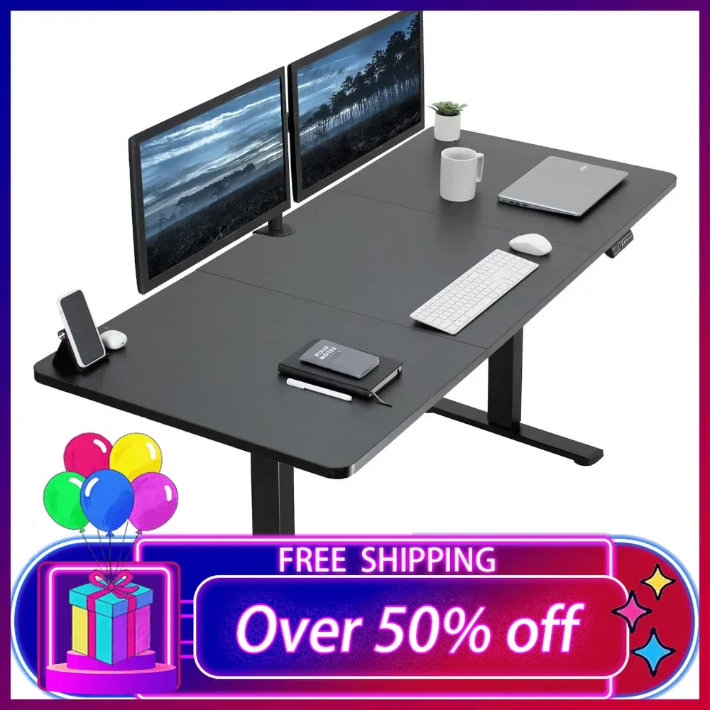 

Electric 71 x 30 inch Standing Desk Workstation, Memory Controller Height Adjustment, 1B Series, Black Top Black Frame