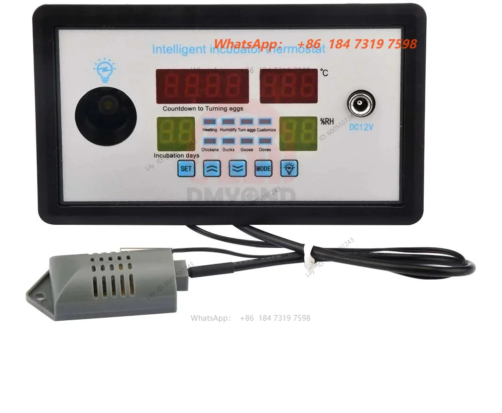W9005 Egg Controller Incubator, Multifunction Automatic Temperature Humidity Control AC110-220V / DC 12V Thermostat Incubation