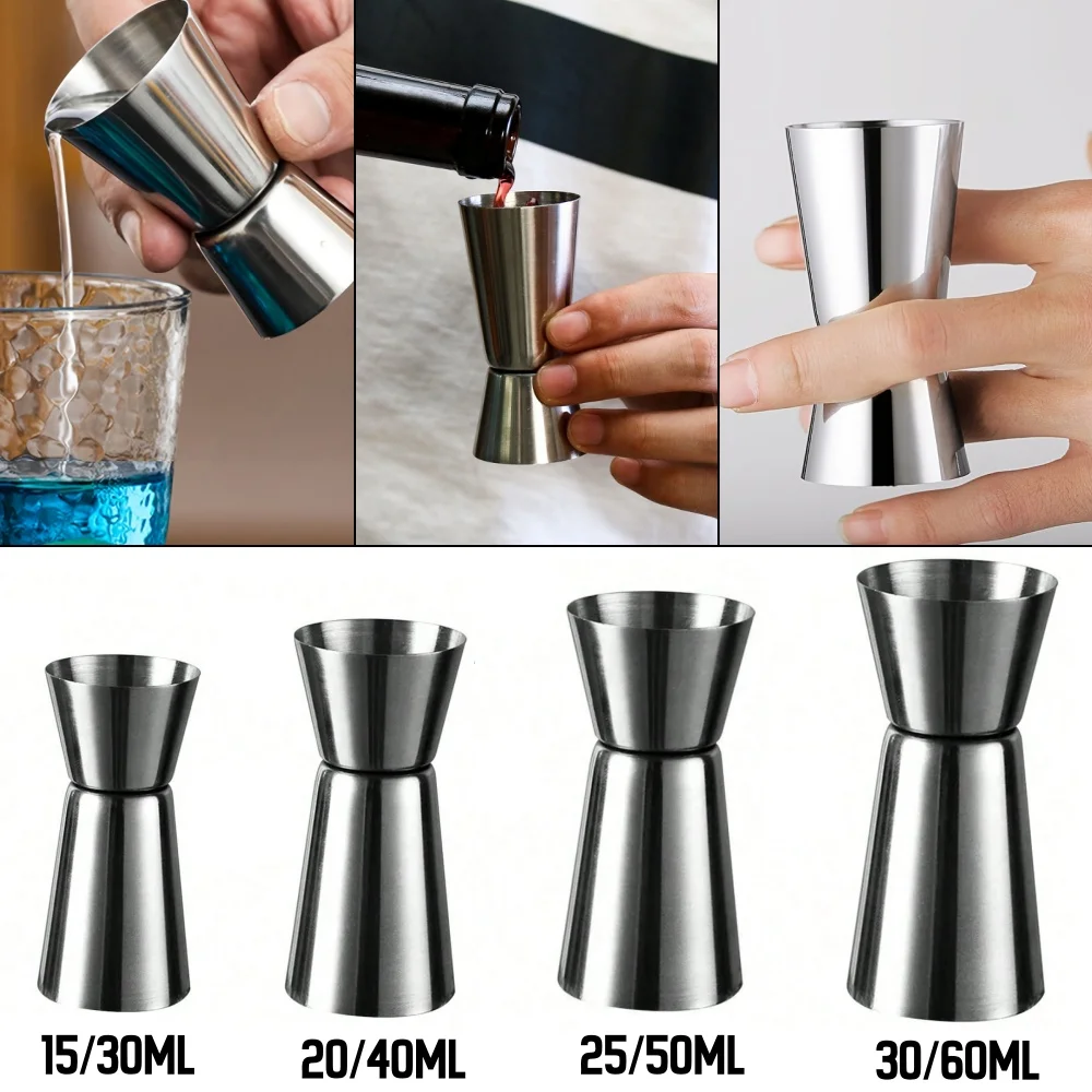 Edelstahl Messbecher Cocktail Shaker Peg Messgerät Jigger Dual Shot Trinken Alkohol Kapazität Schüttelflasche Party Bar Werkzeug