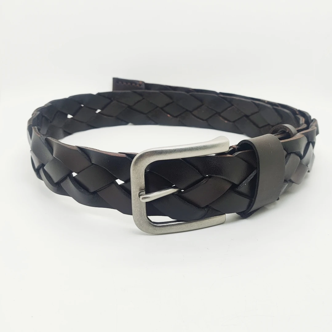 Top Quality Hand Made Luxury Wide Genuine Leather Belts For Women Ceinture Men Leather Belt Mens Braided Leather Belt 4.0cm