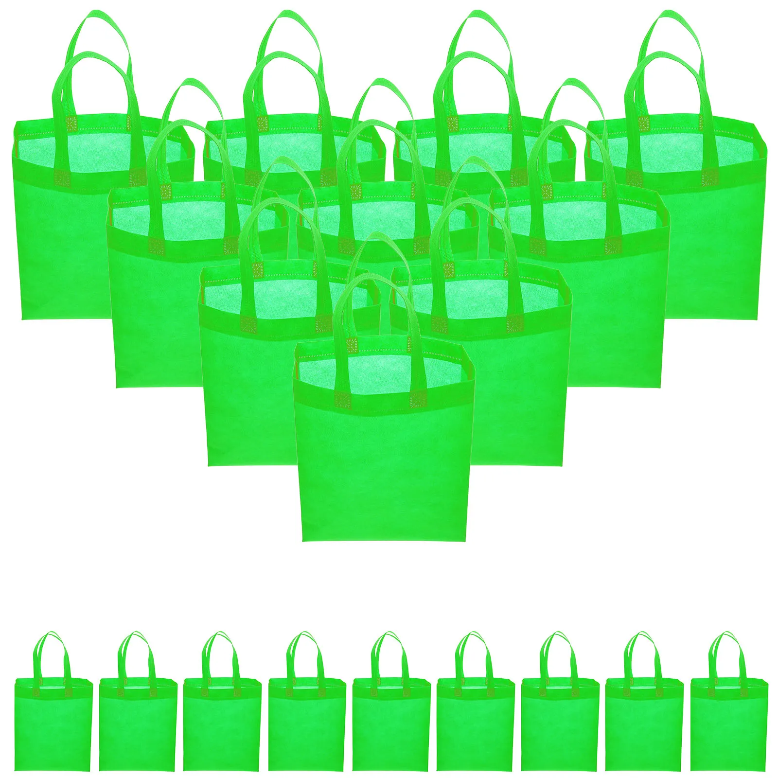 

30 Pcs Non Woven Tote Bags Blank Green Grocery Multipurpose Shopping Party Supplies Reusable Candy Bags Durable Handles