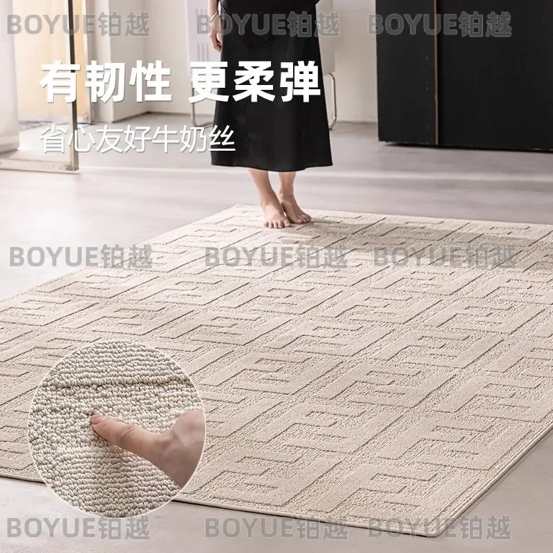 Cream Style Waterproof Anti Stain Large Area Rug for Living Room Bedroom Bedside Soft Fluffy Floor Mat High End Home Decor
