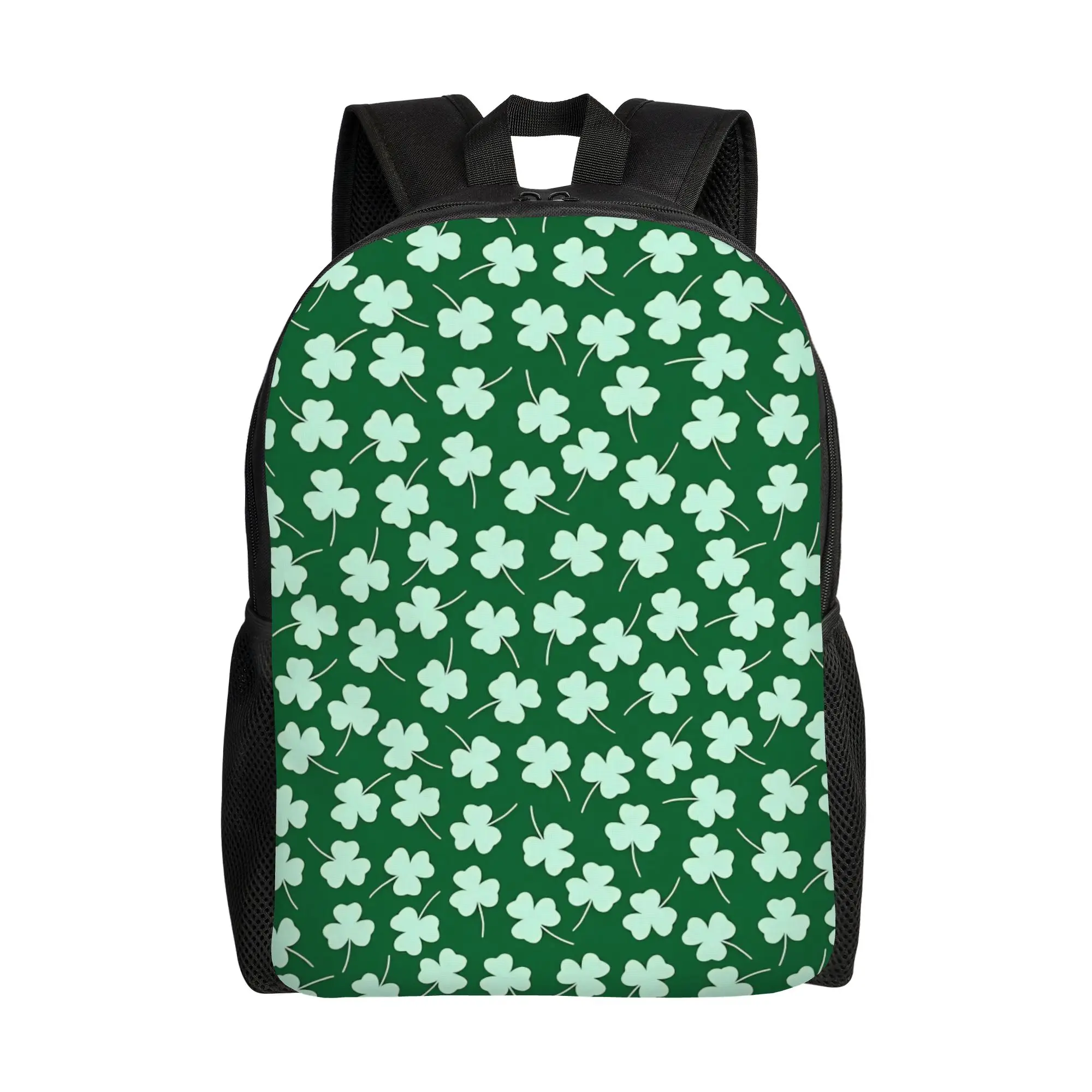 

St Patrick's Day Irish Shamrock Clover Backpack for Men Women Teenage High School Business Daypack Laptop Computer Canvas Bags