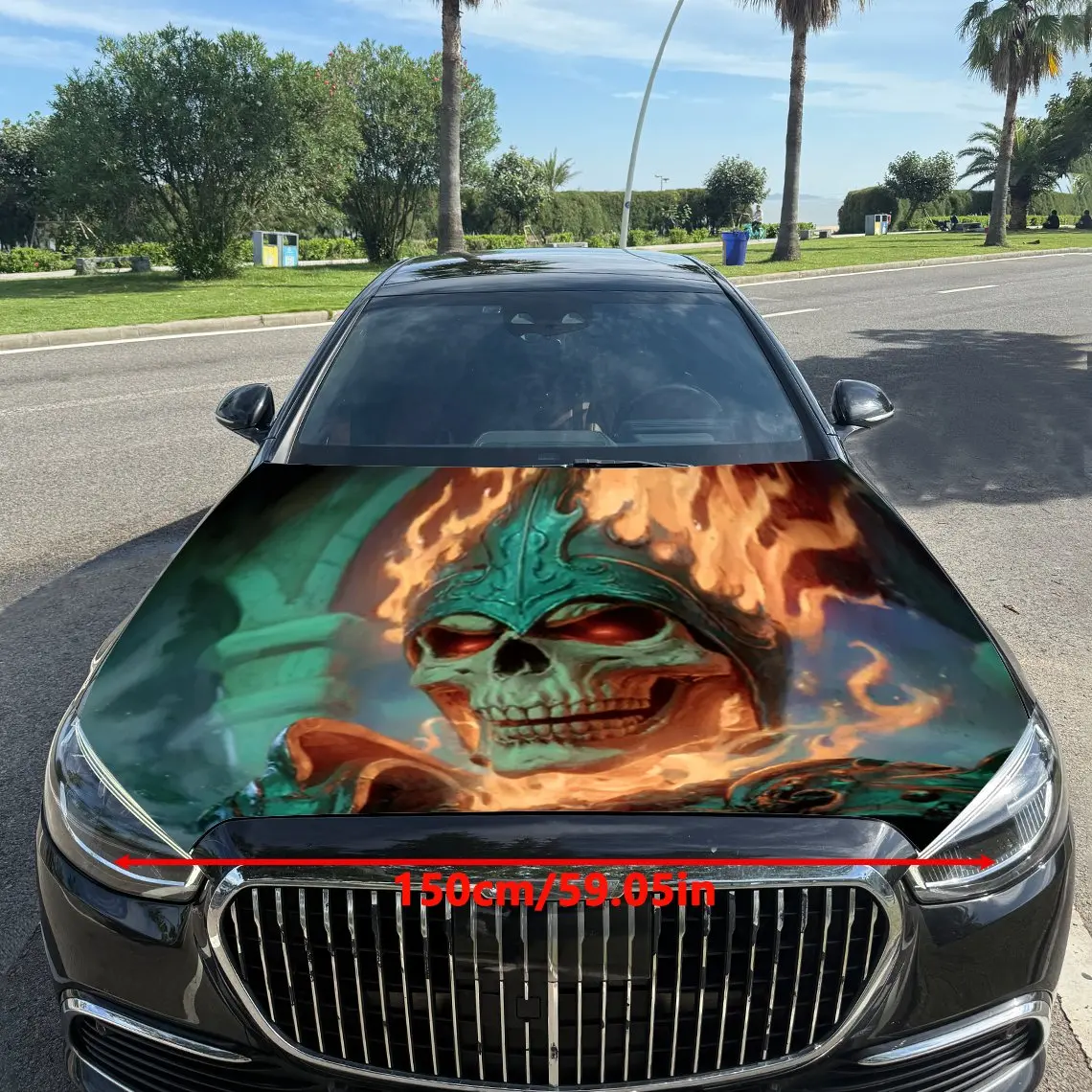 Hell of evil spirits and skeleton Car hood packaging sticker, PVC material, self-adhesive waterproof, anti-slip paint, car exter