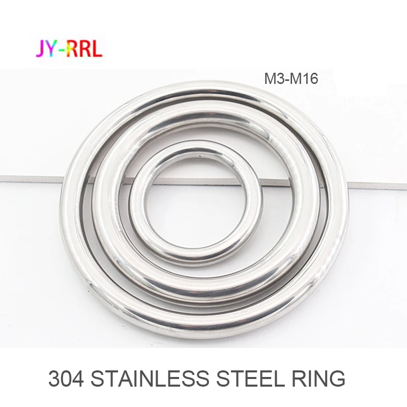 Heavy Duty Welded Round Rings M3-M16 Smooth Solid O Ring 304 Stainless Steel For Rigging Marine Boat Hammock Yoga Hanging Ring