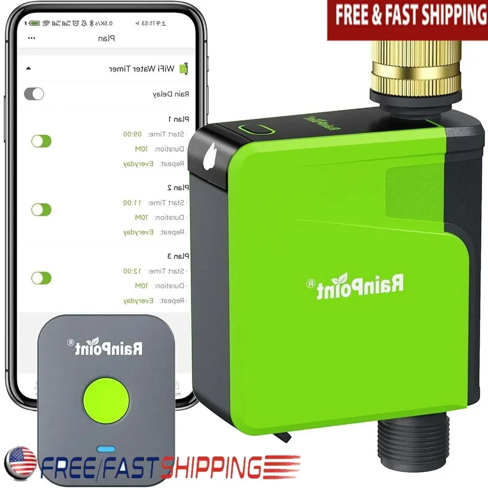 Smart WiFi Hose Timer Automatic Sprinkler Timer with APP Voice Control Remote Watering Schedule Weather Adjustment Garden