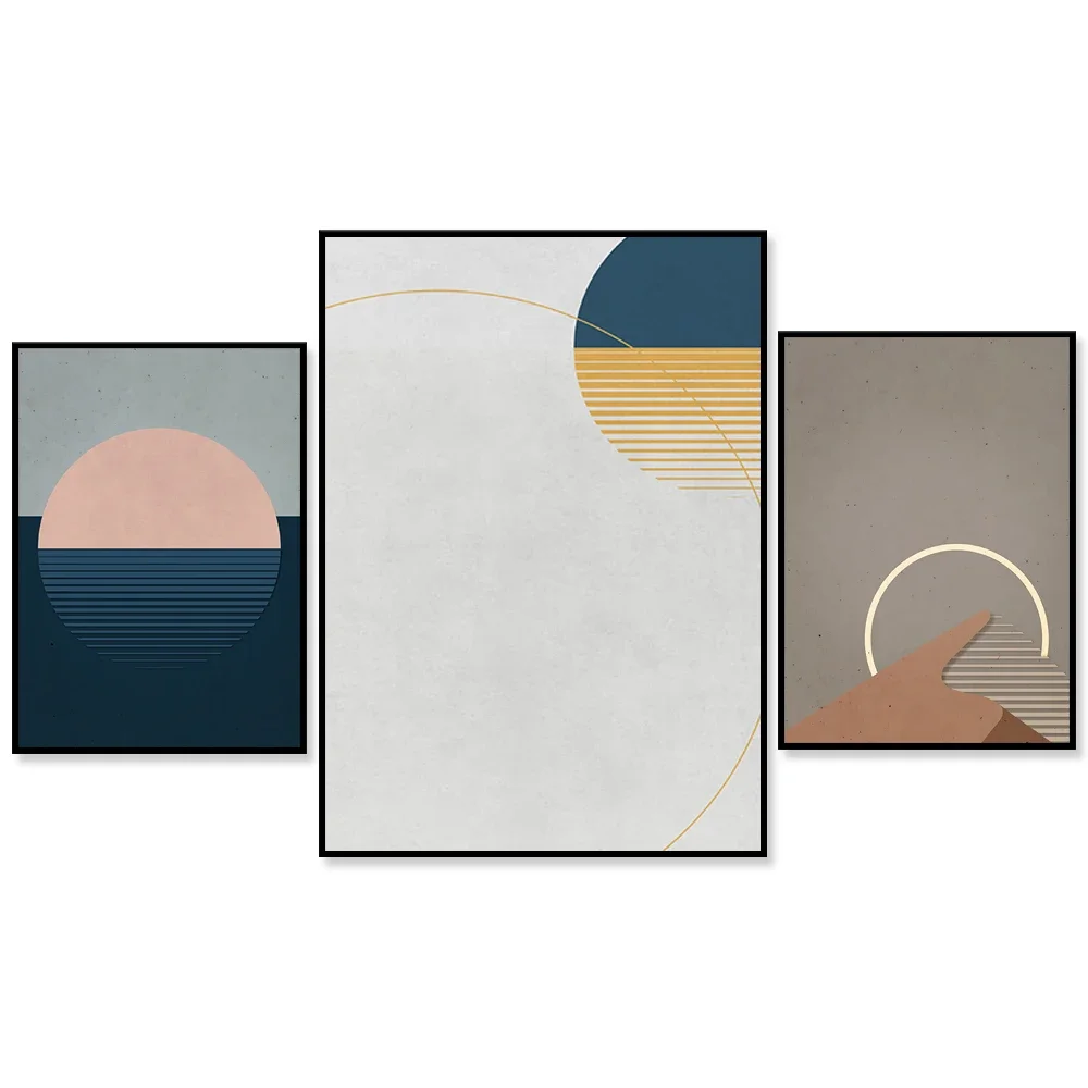Retro desert sunset printing, 70s color decoration, sunset printing, 80s color middle horizon sunrise printing poster