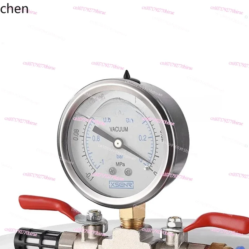 D20- Stainless Steel  Degassing Chamber Vacuum Defoaming Barrel for AB Adhesive Gallon Acrylic Bucket Lid