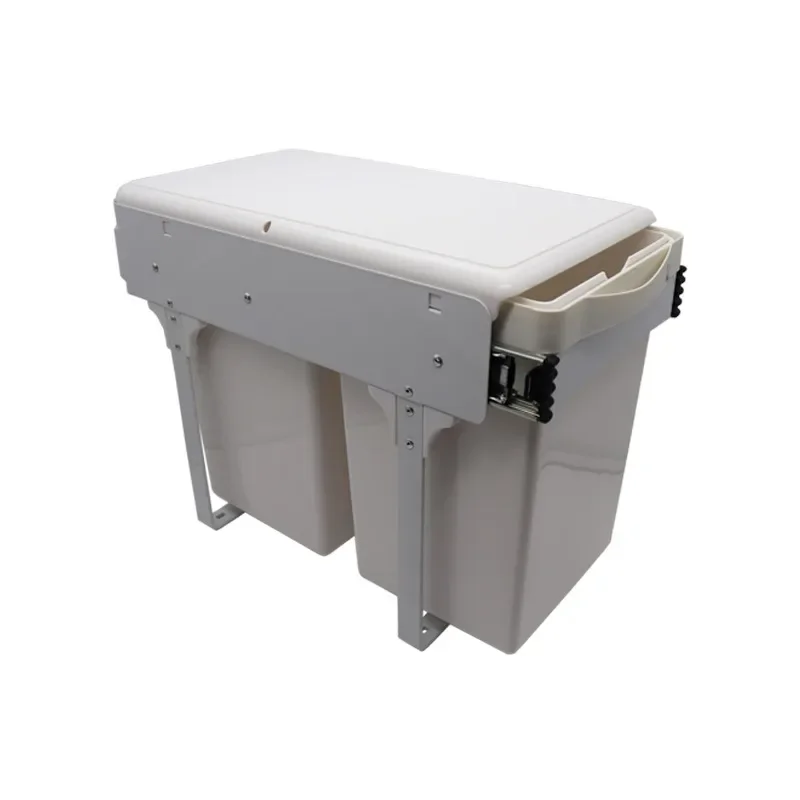 

Push-pull Drawer Hidden Cabinet Trash Bin Sink Cabinet The Sorting Bucket in The Storage Cabinet Can Be Connected To The Door