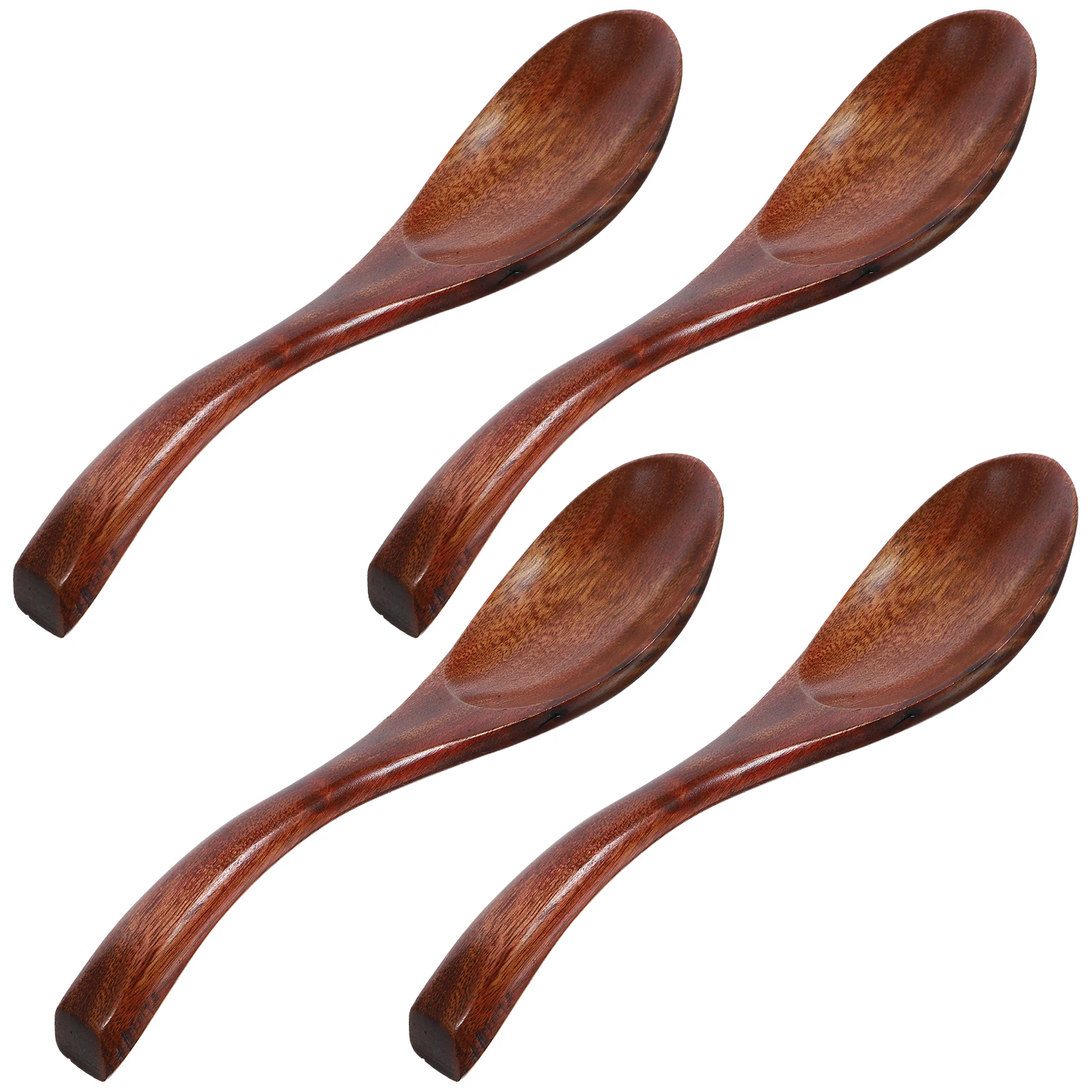 

4Pcs Stylish Wooden Spoons Soup Dessert Salad Reusable Stirring Spoon Home Office Hotel Use Spoon