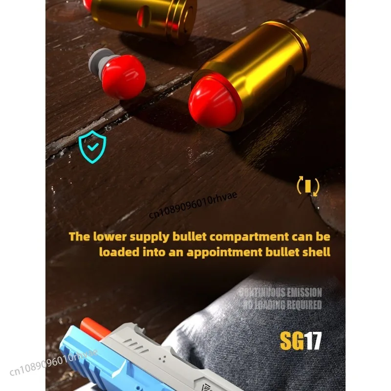 SIG 17 Gieck Shell pistola de juguete de bala suave mecánica de disparo continuo pistola para niño ciencia y educación modelo 2025 regalo de Navidad