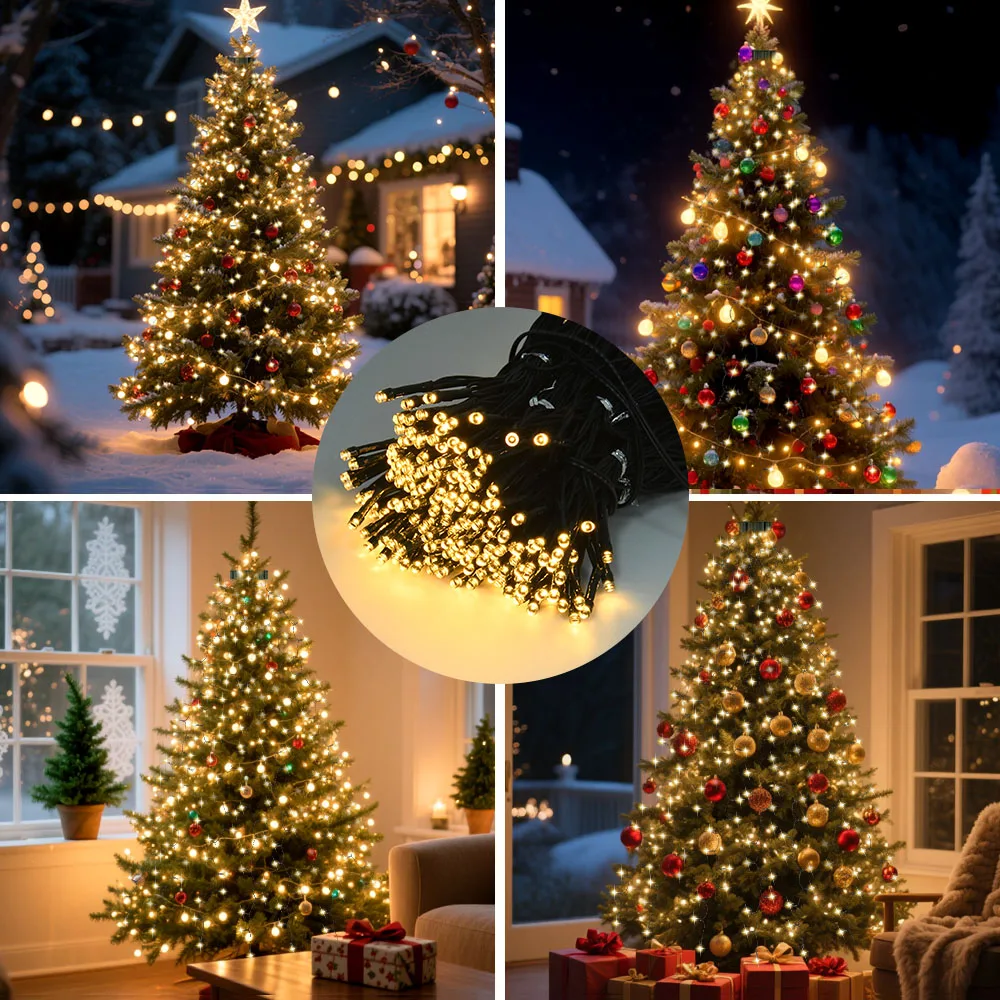 

400LEDs Christmas Tree Light Strip 8 Modes Dimming Fairy String Lights 2M Indoor Outdoor Waterproof Wedding Halloween Decor Lamp