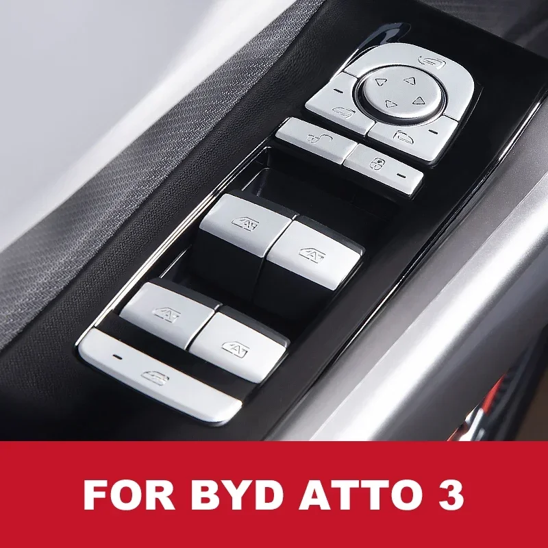 

Для Byd Atto 3 2022 2023 Дверь Окно стекло панель подъема кнопки управления переключатель регулировки крышки отделки стикер