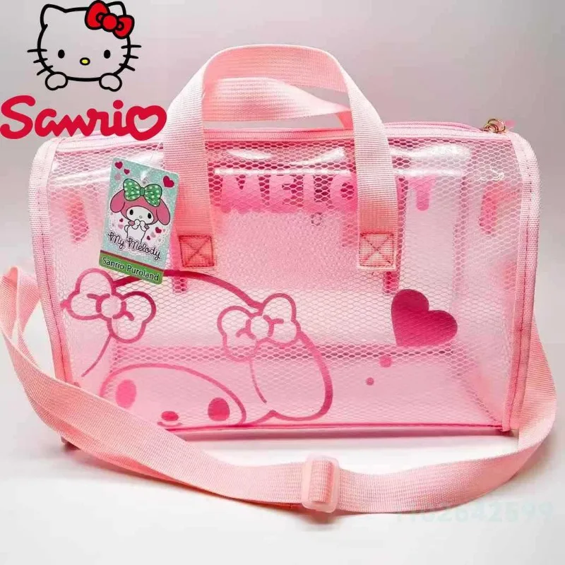 Sanrio New Transparent Storage Bag Fashionable High Quality Waterproof Travel Crossbody Bag Cartoon Large Capacity Storage Bag