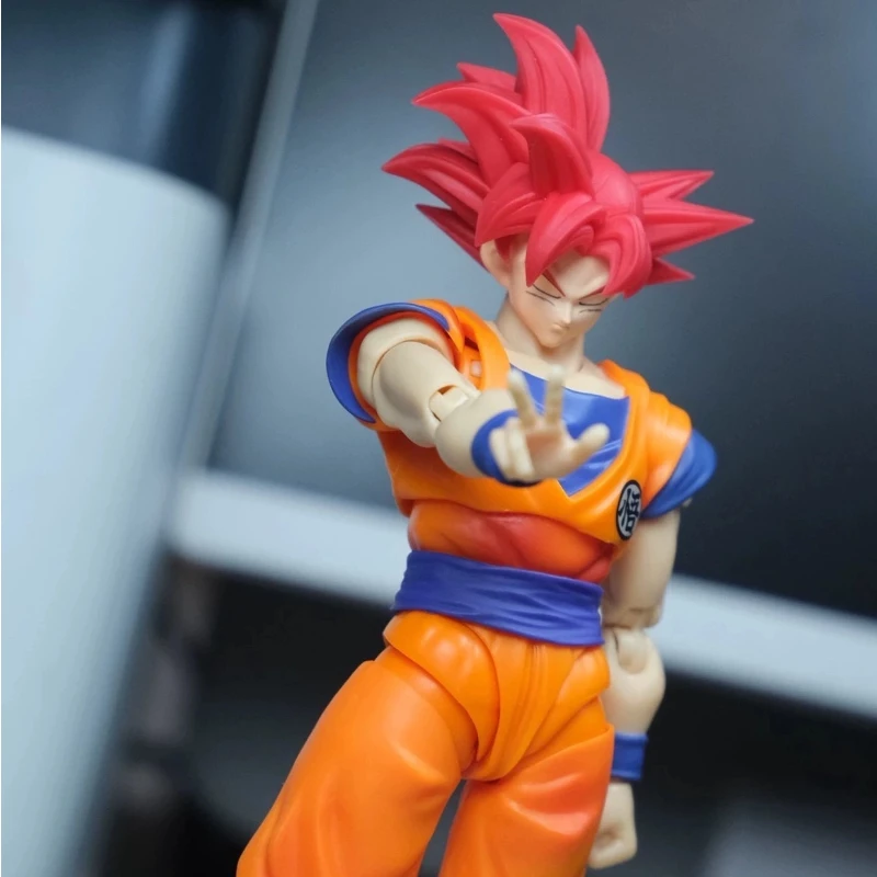 متوفر في المخزون نونو لعبة دراغون بول Z Shf سوبر سايان أنيمي نموذج لجسم الأحمر الله سون جوكو رئيس الملحقات عمل نموذج نحت الرأس اللعب #3