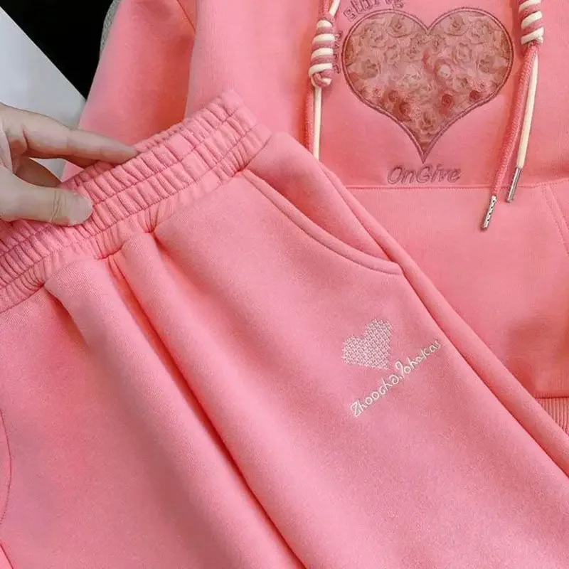 2024 New Spring Girls Casual Sweatshirt+pantClothing Sets Kids 2pcs Suit Autumn Tracksuit Children\'s Thicken Printing Sportswear