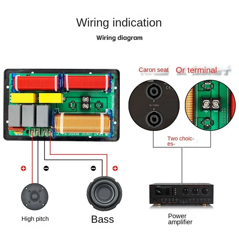 New-2X 800W 2 Way Speaker Audio Frequency Divider Treble Bass 2 Unit Crossover Filters DIY HIFI Home Theater