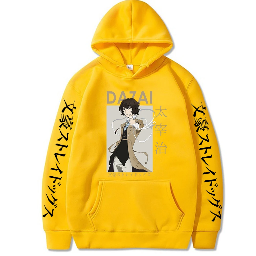 Hoodies Anime Casual para homens e mulheres, impressão Harajuku Osamu Dazai, Bungo Stray Dogs, moletom com capuz Y2K, novo em Bungo