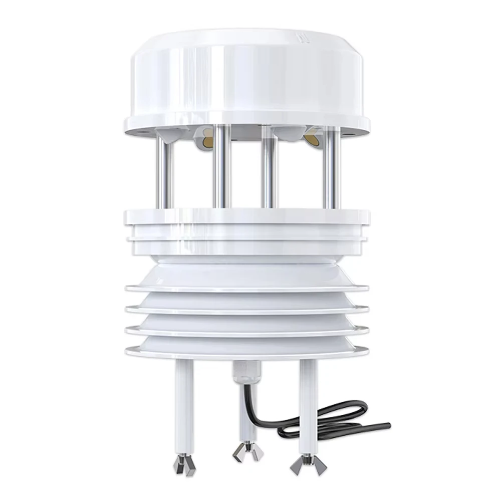 0-60m/s Ultrasonic Wind Speed Wind Direction Sensor Module Weather Stations Transmitter CO2 PM2.5 Illuminance Integrated Monitor