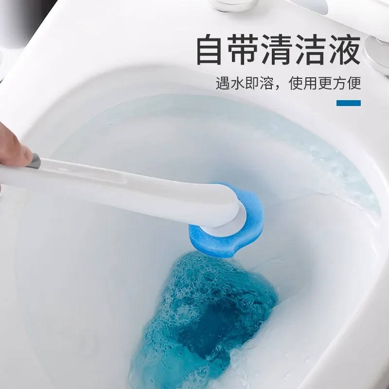 Household Disposable Toilet Brush Dissolve Replacement Head Toilet Cleaning Brush No Dead Corner Decontamination Toilet Brush