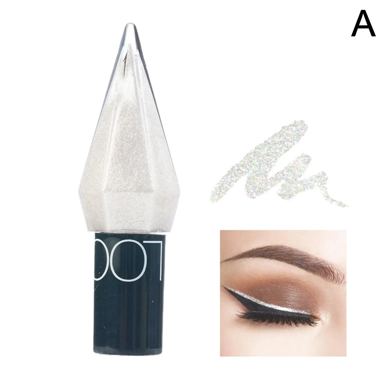 Waterproof Diamond Shiny Eye Liners Eyeshadow Silver Rose Gold Color Glitter Sequins Eyeliner Eye Shadow Makeup Beauty Cosmetics