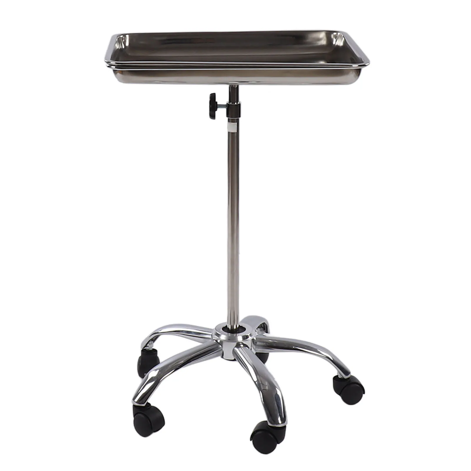 Лоток для инструментов для салона Лоток для салона с колесами Металл из нержавеющей стали Подъемный передвижной для парикмахерских инструментов