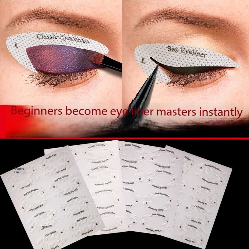 Adhesivo guía para delineador de ojos, ideal para principiantes. Plantilla de sombra de ojos de un solo uso, adhesivo para maquillaje y prebase – a mu