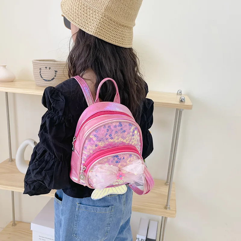 Zaino Disney principessa sirena zaini con paillettes moda ragazze lucide Kawaii Mochila paillettes lucide zaino borsa da scuola regalo