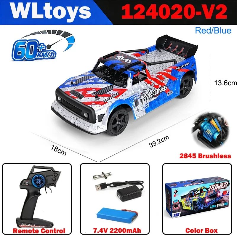 2026 WLtoys 1:12 RC Car XK 124020 V2 High-Speed ​​4WD 60km/h Brushless Motor 2.4G Remote Control Racing Car Toy For Kids&Adults