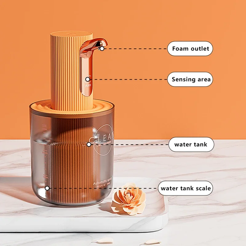 New Design Automatic Foam Soap Dispensers Bathroom Smart Washing Hand Machine with USB Charging High Quality ABS Material