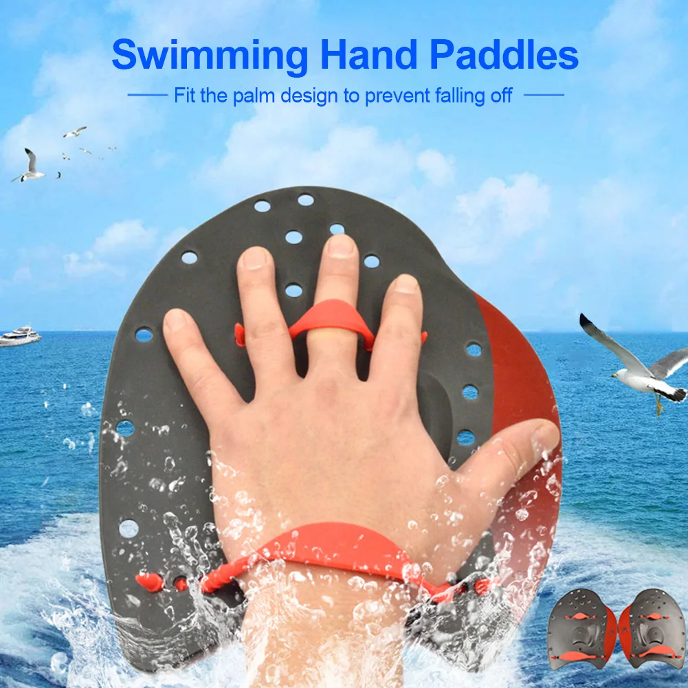 1 Pair Silicone Professional Swimming Hand Fins Flippers Finger Webbed Gloves Paddle Water Sports Gloves Breathable Swim Mittens