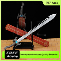 29cm/11.41in The Legend of Qin AnimePeripherals Shark Tooth Sword Metal Weapon Models Desktop Collectible Ornament Boy Toy gifts
