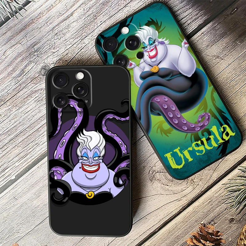 Maleficent Usula Disney For iPhone 15 14 13 12 11 XS XR X 8 7 SE Pro Max Plus Mini Black Back Phone Case