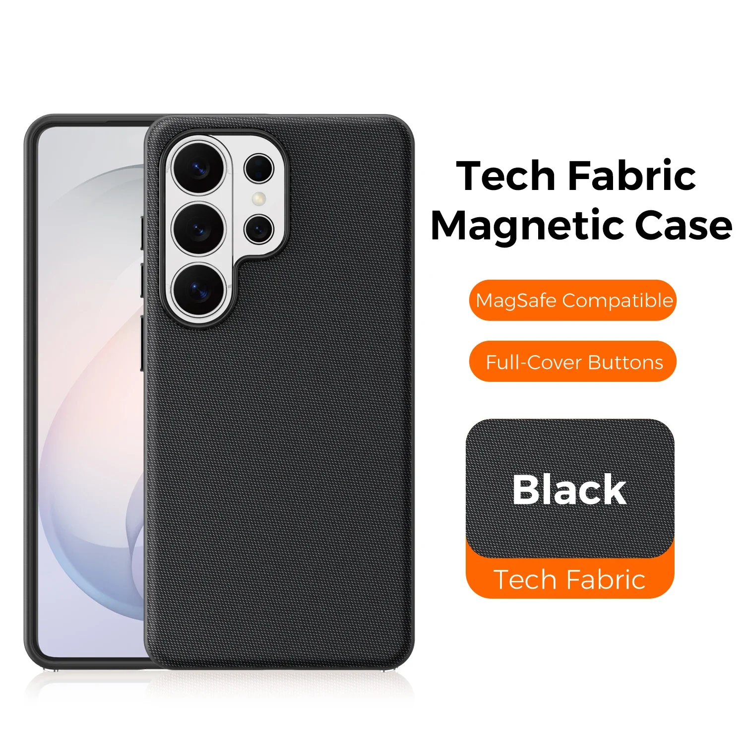 Funda Magnética Invisible de Tela Tecnológica de Lujo para Samsung Galaxy S26 S25 S24 Ultra, Compatible con Carga Inalámbrica Magsafe