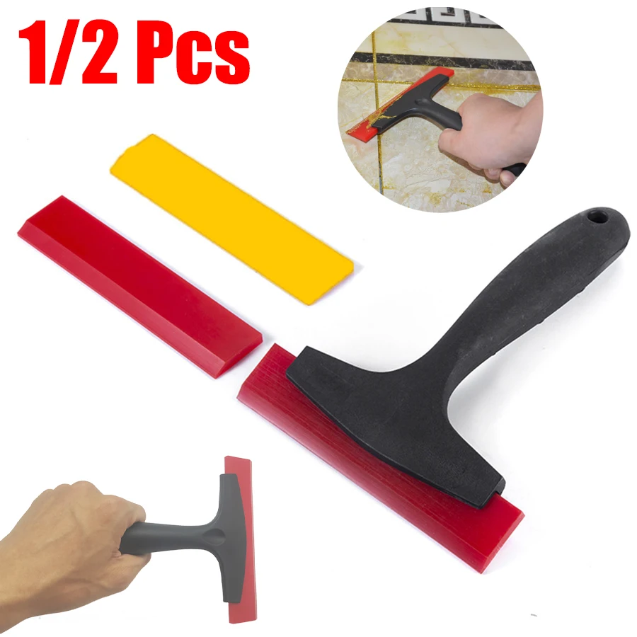 Tile Gap Filling Cleaning Scraper Shovel Grout Raspador de Borracha para Ladrilho Fixação Car Film Glass Snow Ice Trowel Remover 2in 1