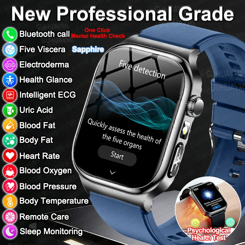 

Новые усовершенствованные умные часы для мужчин 2026 года с функцией мониторинга здоровья: измерение уровня мочевой кислоты, артериального давления, уровня кислорода в крови, проверка состояния сердца, ЭКГ.