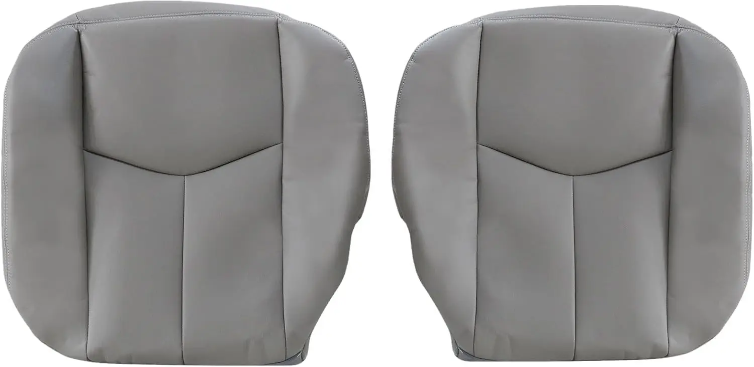 922 Gray Microfiber Leather Driver & Passenger Bottom Replacement seat Cover Compatible with Chevy Silverado Tahoe Suburban Aval